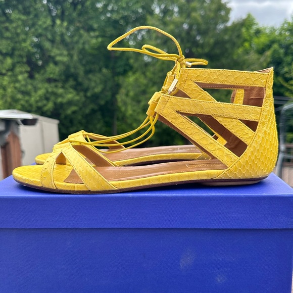 AQUAZZURA SNAKESKIN SANDALS (IT 40) - Picture 4 of 11